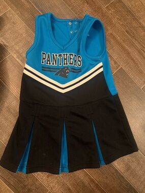 NFL Panthers Girls Teal and Black Cheer Tank Dress